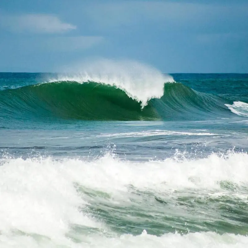 Wave breaking on the beach